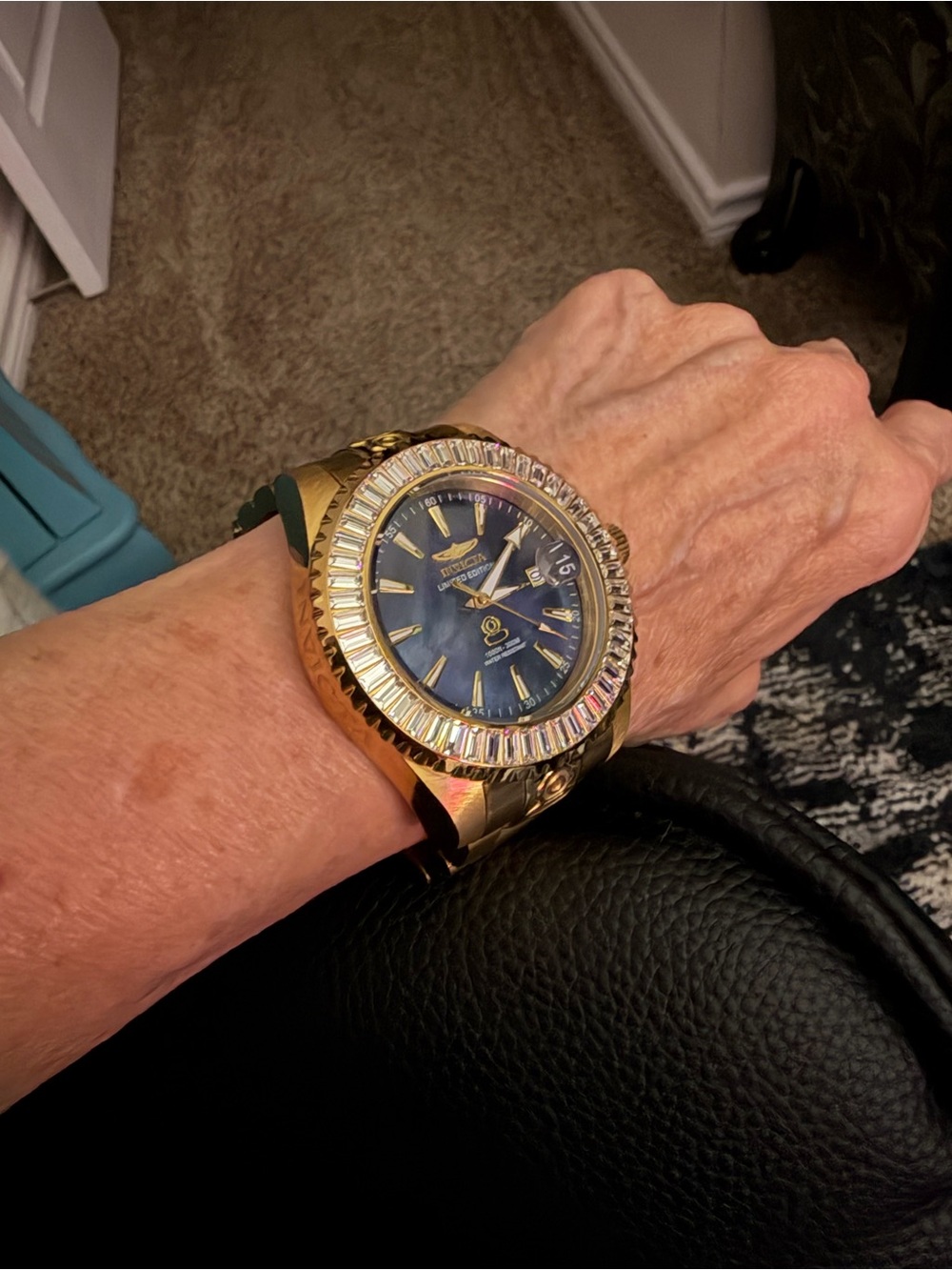 Invicta Gold-Tone Men's Watch with Blue Dial